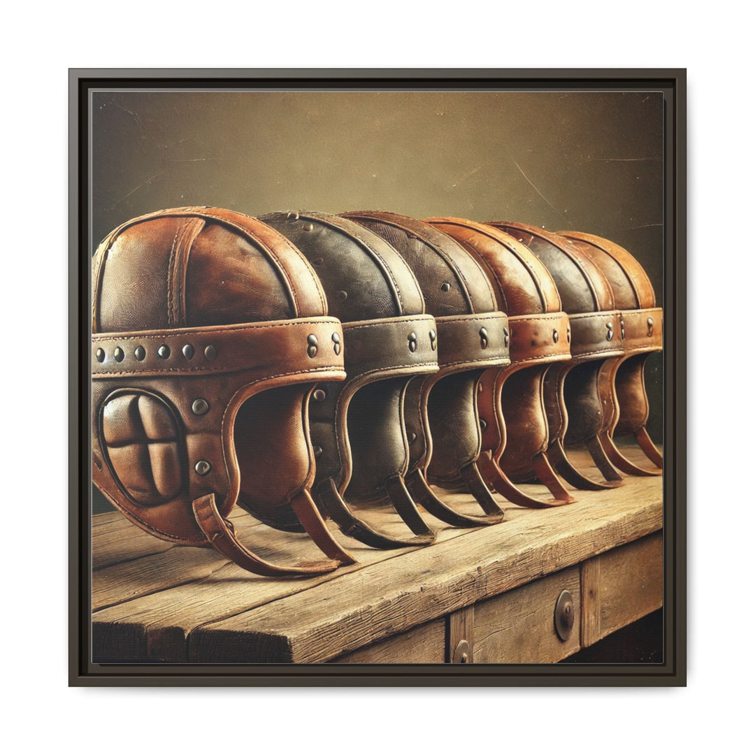 "Vintage Helmets  - Matte Canvas, Framed