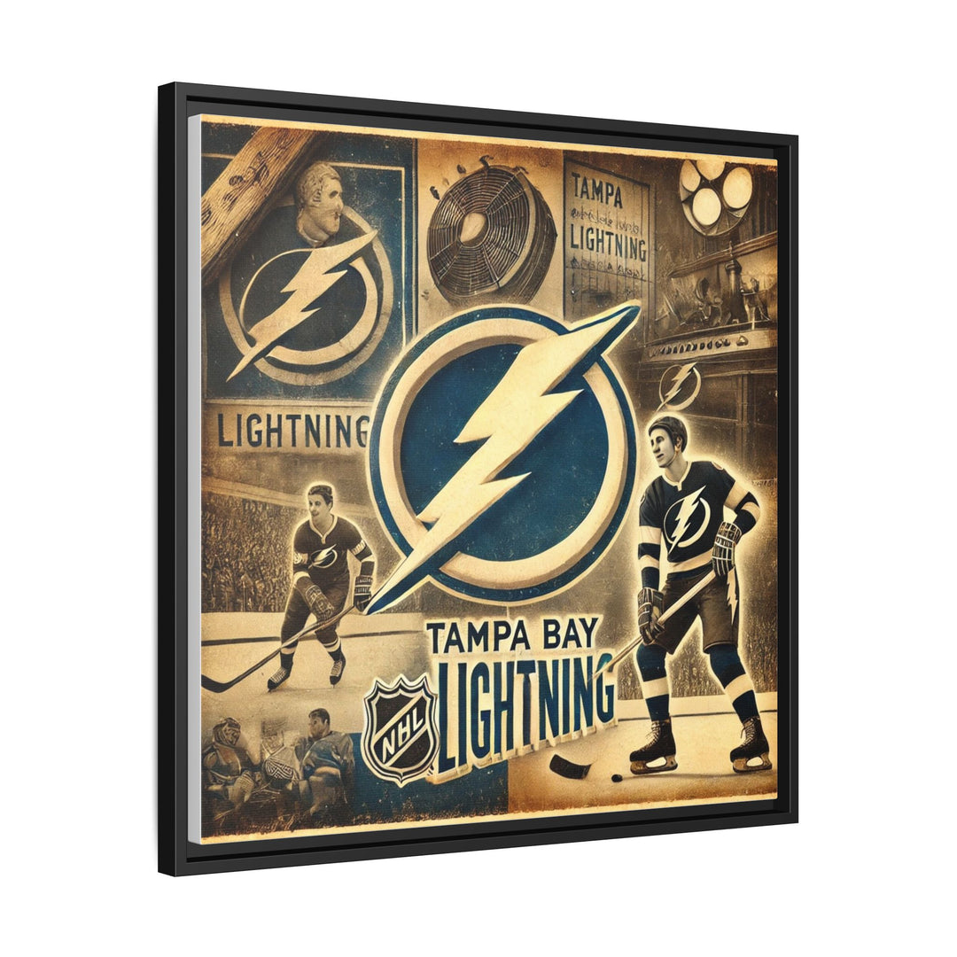 "Vintage Tampa Bay Lightning"  - Matte Canvas, Framed