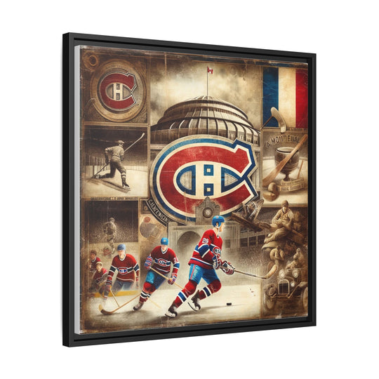 "Vintage Montreal Canadiens"  - Matte Canvas, Framed