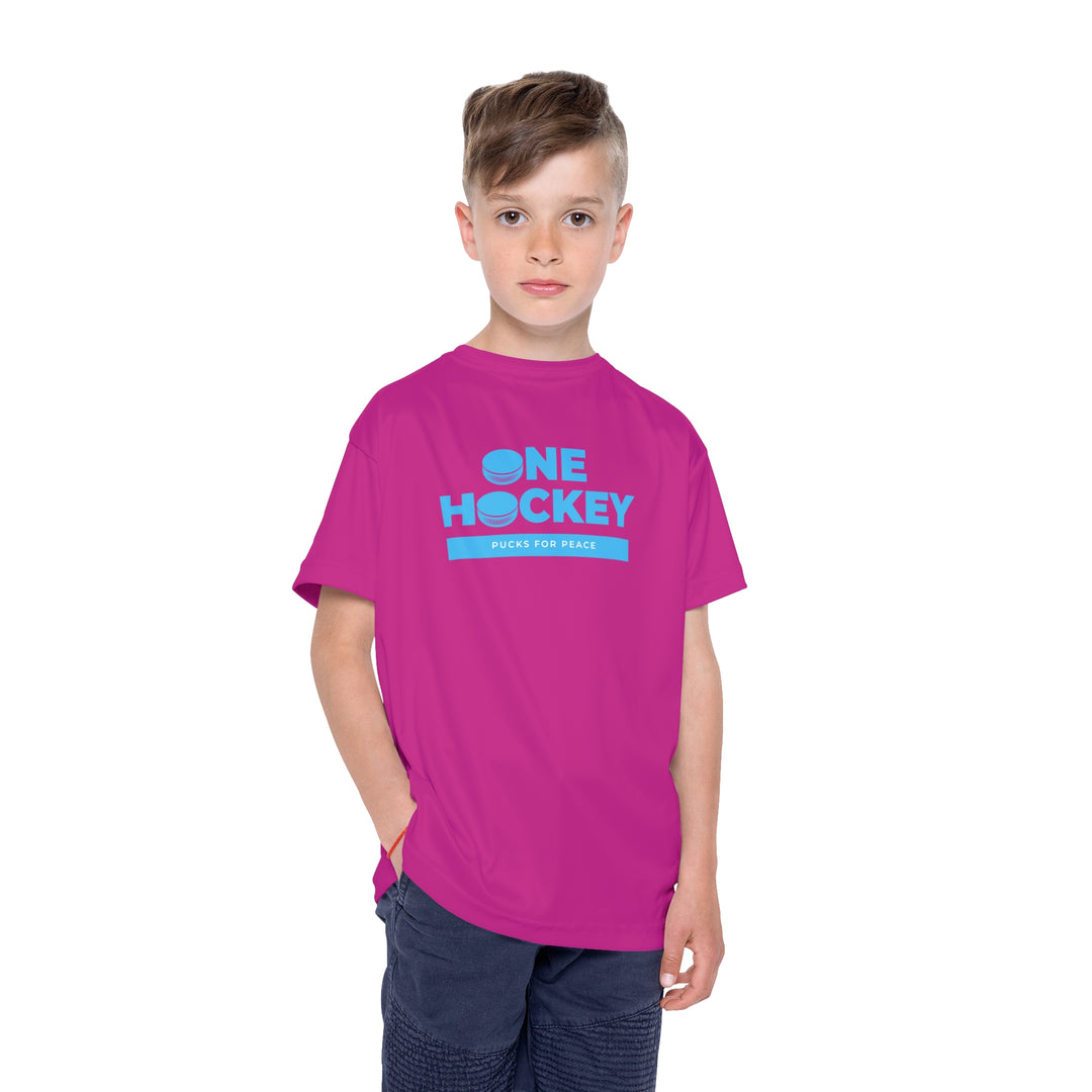 "One Hockey, Pucks For Peace" - Kids Sports T-Shirt