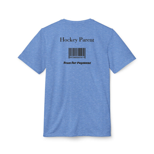 "Hockey Parent, Scan For Payment" - adidas Sport T-shirt