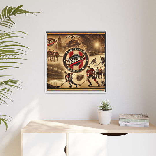 "Vintage Cleveland Barons"  - Matte Canvas, Framed