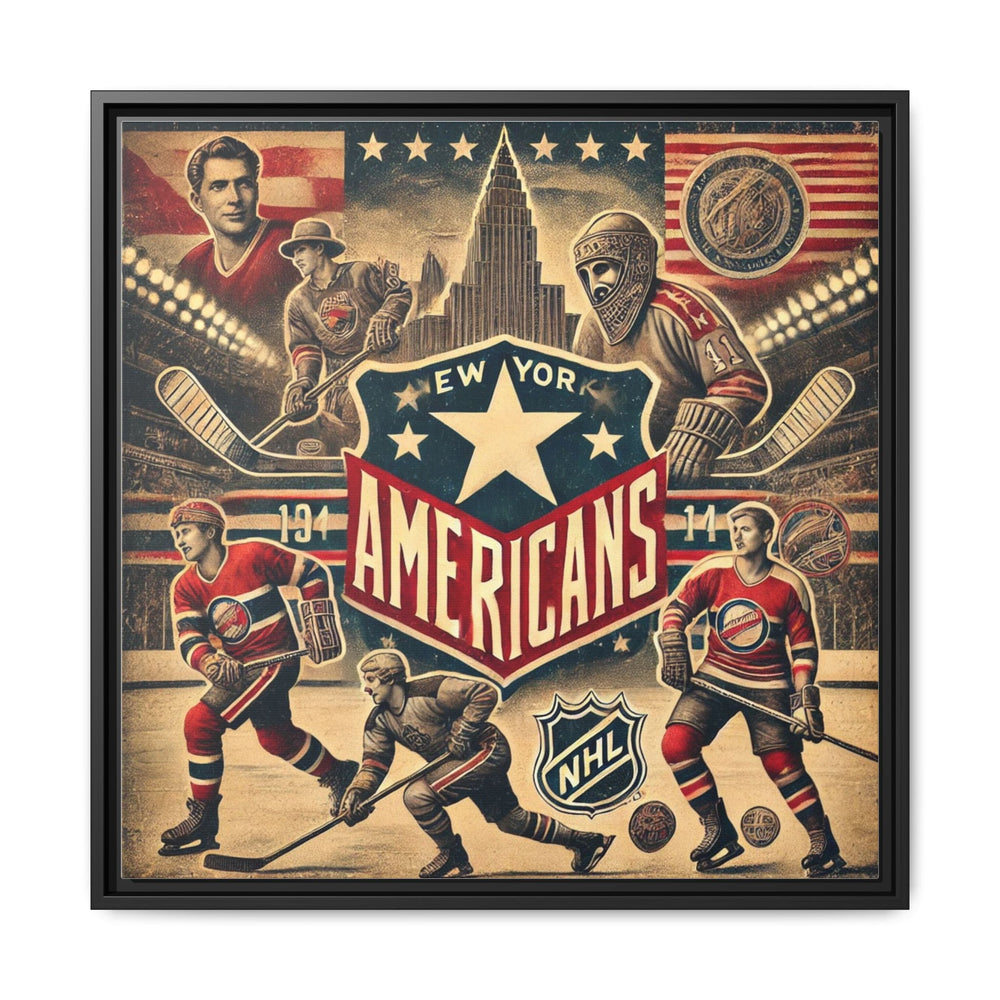 "Vintage New York Americans"  - Matte Canvas, Framed
