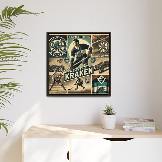 "Vintage Seattle Kraken"  - Matte Canvas, Framed