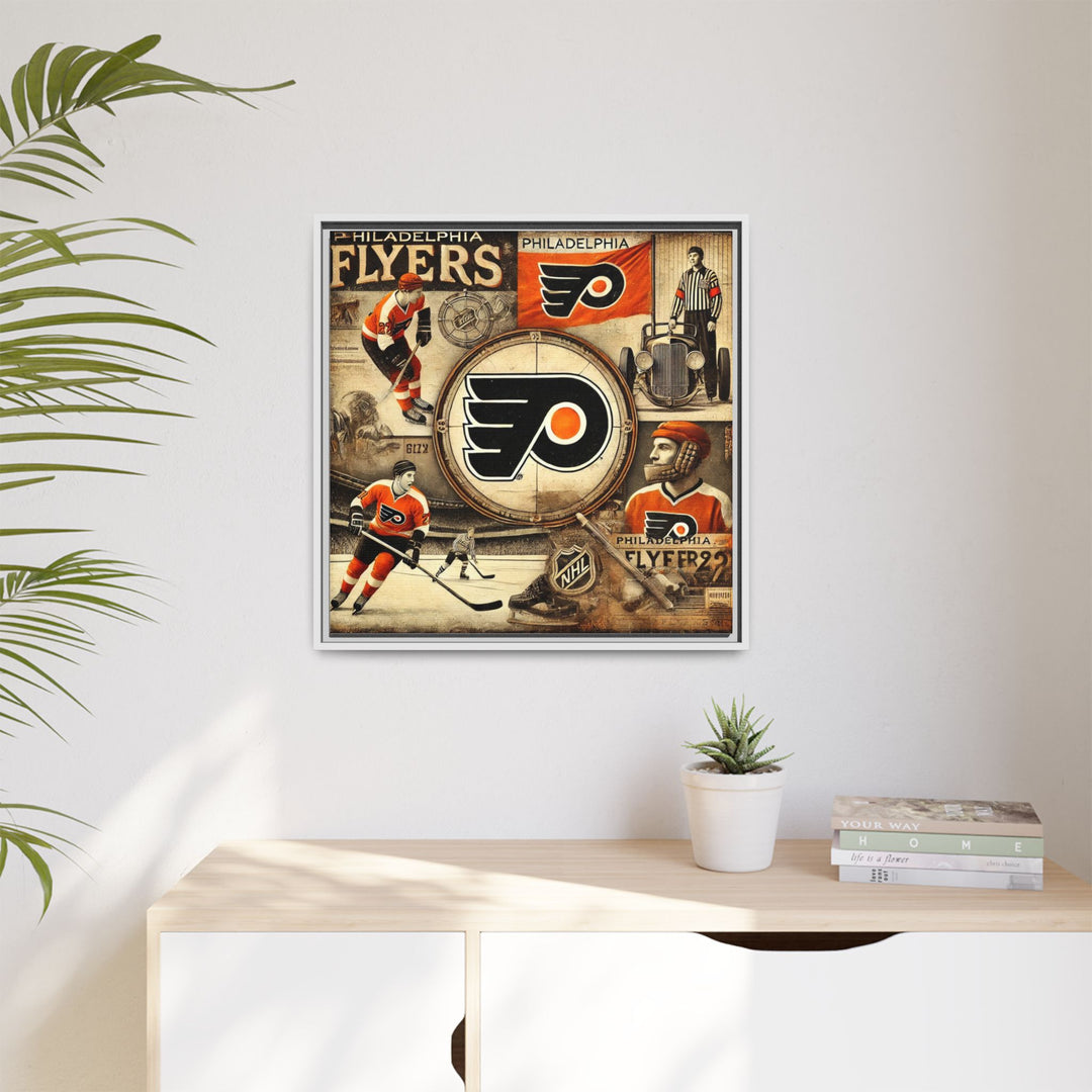"Vintage Philadelphia Flyers"  - Matte Canvas, Framed