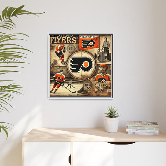 "Vintage Philadelphia Flyers"  - Matte Canvas, Framed