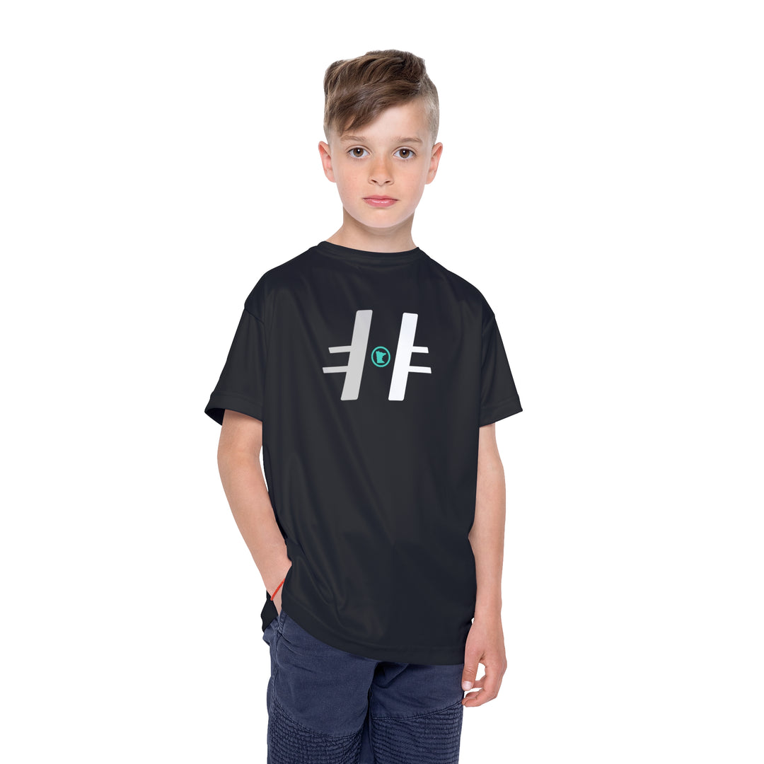 "Hockey MN Center Emblem" - Kids Sports T-Shirt