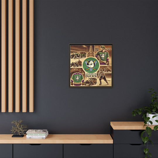 "Vintage Anaheim Ducks"  - Matte Canvas, Framed
