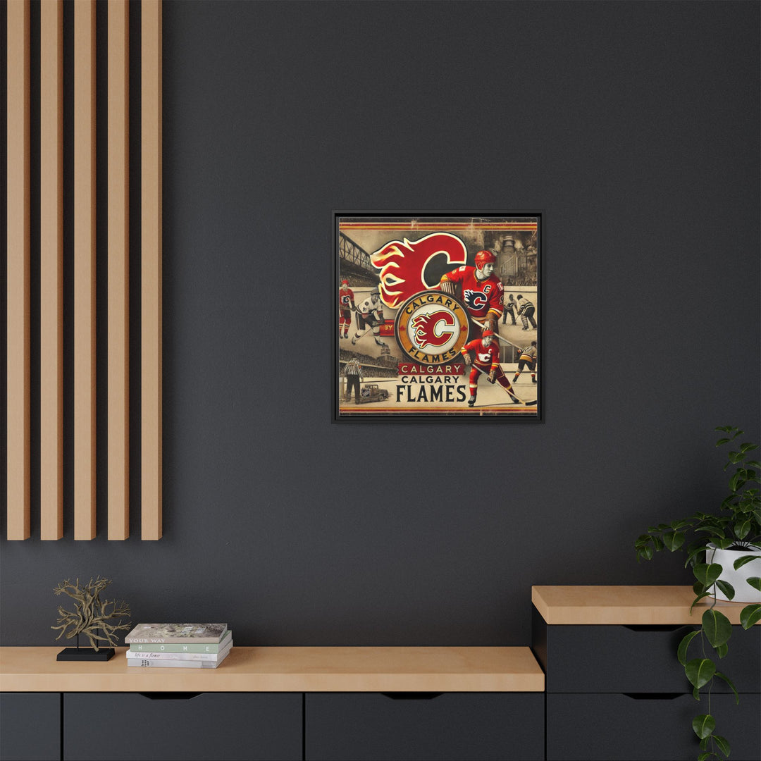 "Vintage Calgary Flames"  - Matte Canvas, Framed