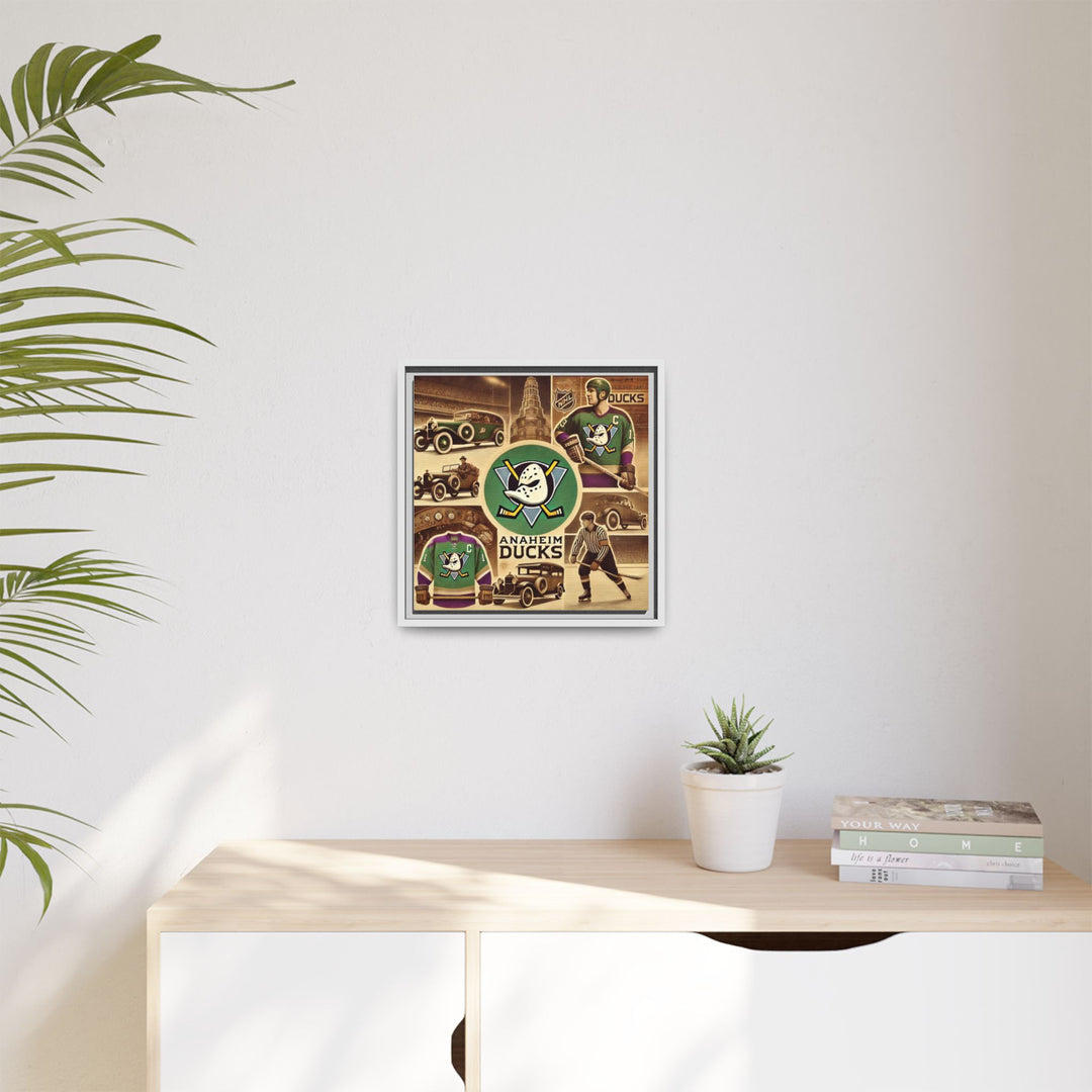 "Vintage Anaheim Ducks"  - Matte Canvas, Framed