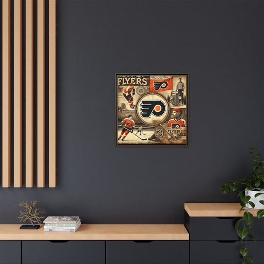 "Vintage Philadelphia Flyers"  - Matte Canvas, Framed