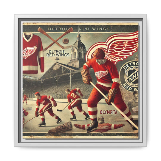"Vintage Detroit Red Wings"  - Matte Canvas, Framed