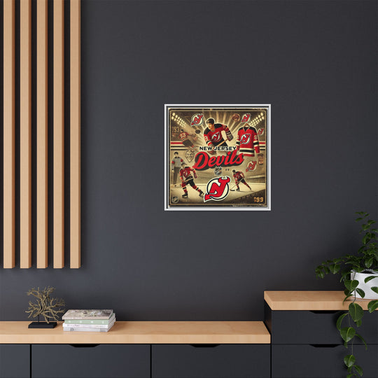 "Vintage New Jersey Devils"  - Matte Canvas, Framed