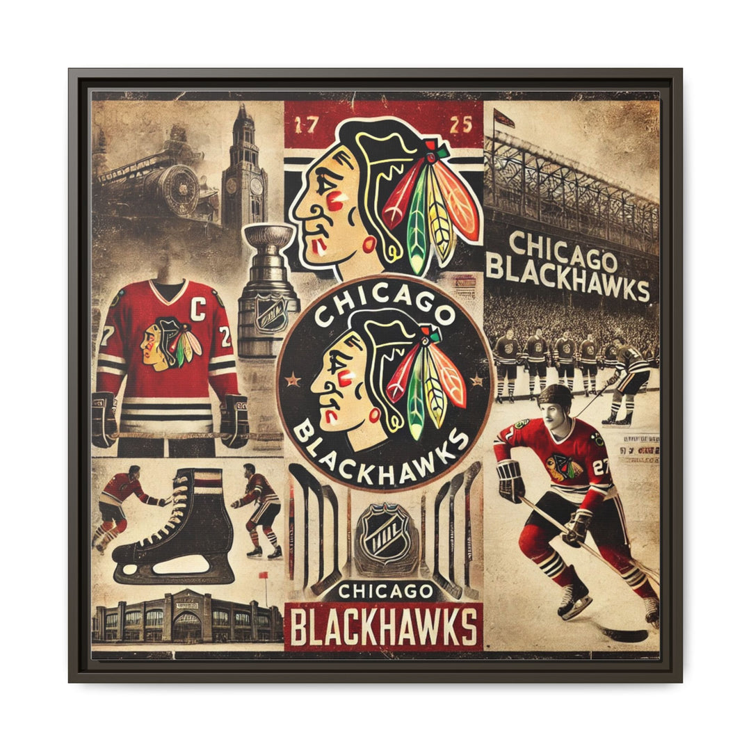 "Vintage Chicago Blackhawks"  - Matte Canvas, Framed