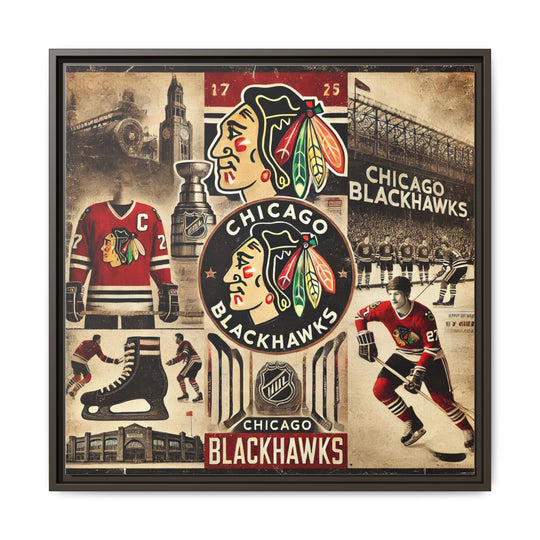 "Vintage Chicago Blackhawks"  - Matte Canvas, Framed
