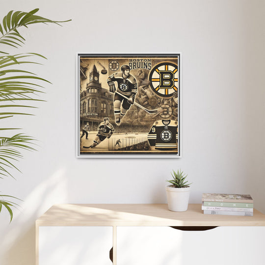 "Vintage Boston Bruins"  - Matte Canvas, Framed