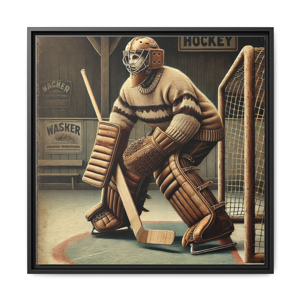 "Vintage Goalie"  - Matte Canvas, Framed