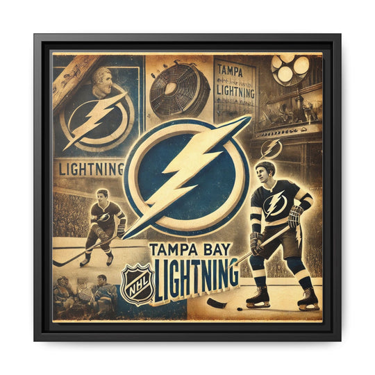 "Vintage Tampa Bay Lightning"  - Matte Canvas, Framed