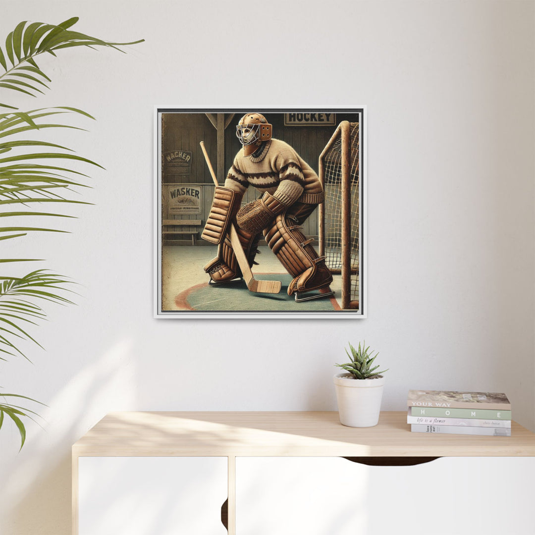 "Vintage Goalie"  - Matte Canvas, Framed
