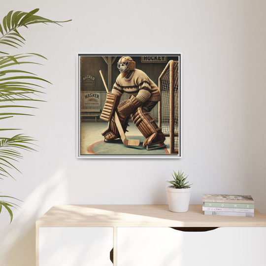 "Vintage Goalie"  - Matte Canvas, Framed