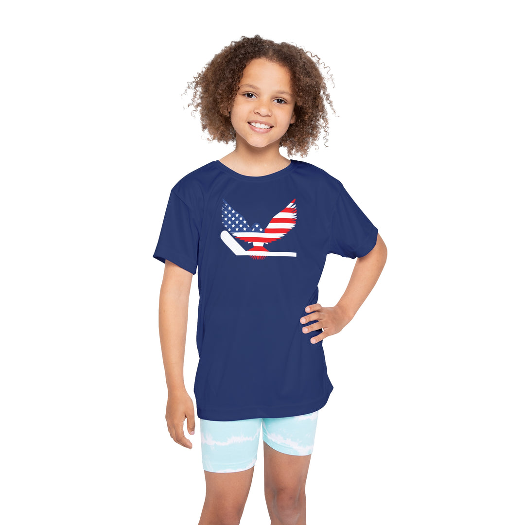 "Eagle USA Stick" - Kids Sports T-Shirt