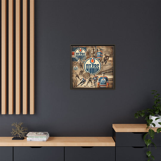 "Vintage Edmonton Oilers"  - Matte Canvas, Framed