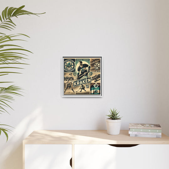 "Vintage Seattle Kraken"  - Matte Canvas, Framed