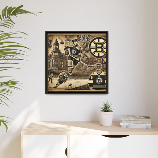"Vintage Boston Bruins"  - Matte Canvas, Framed