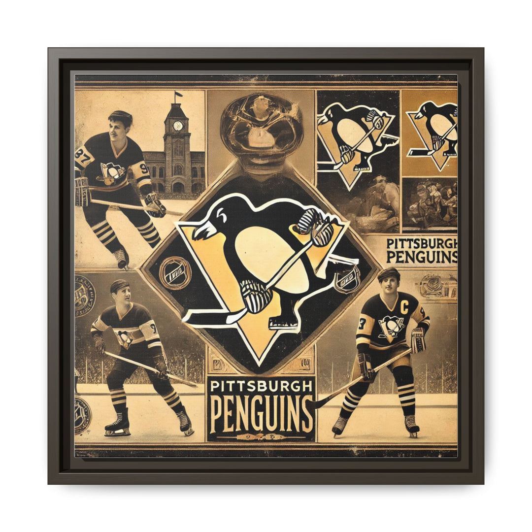 "Vintage Pittsburgh Penguins"  - Matte Canvas, Framed