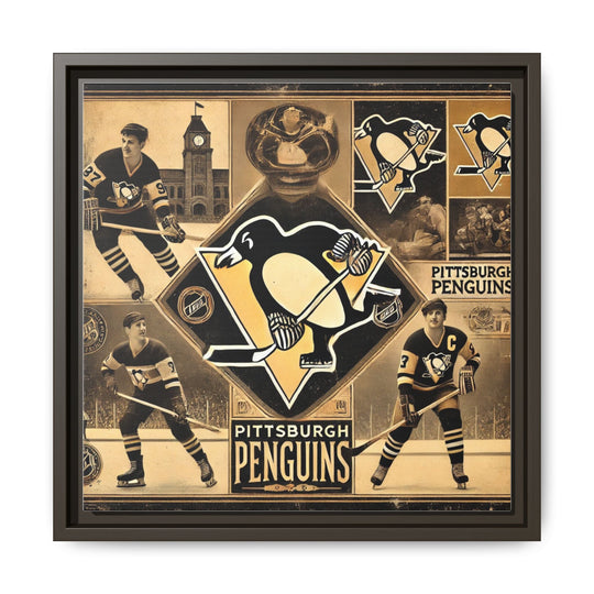 "Vintage Pittsburgh Penguins"  - Matte Canvas, Framed
