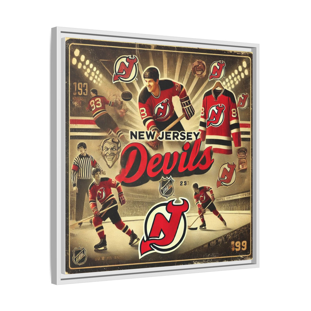 "Vintage New Jersey Devils"  - Matte Canvas, Framed