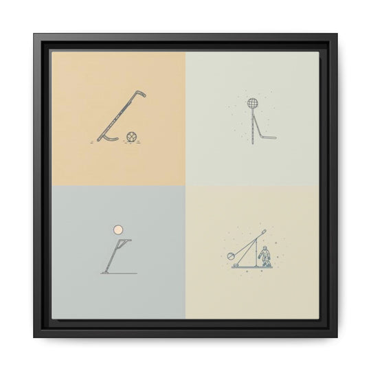 "Ball & Hockey"  - Matte Canvas, Framed