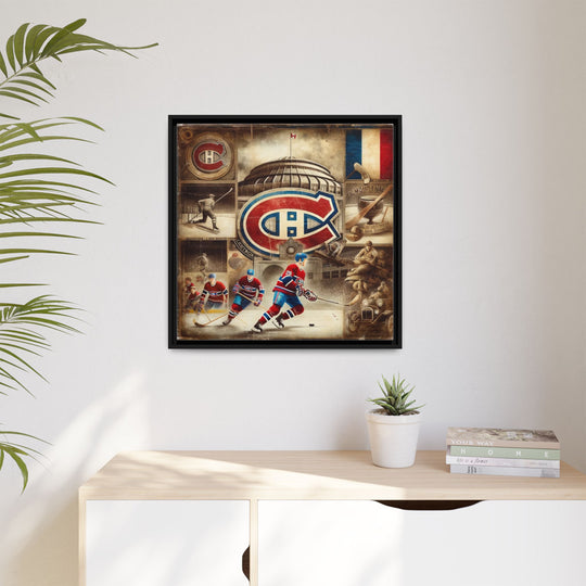 "Vintage Montreal Canadiens"  - Matte Canvas, Framed
