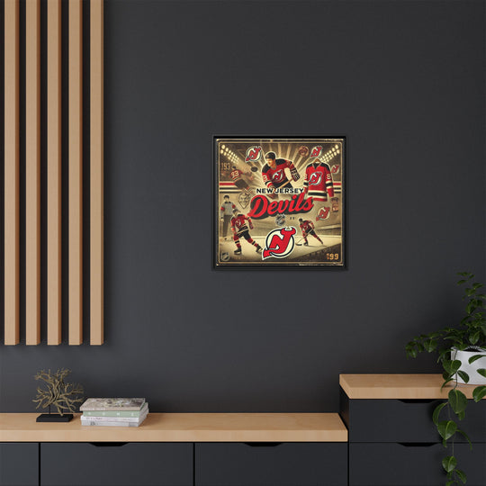 "Vintage New Jersey Devils"  - Matte Canvas, Framed