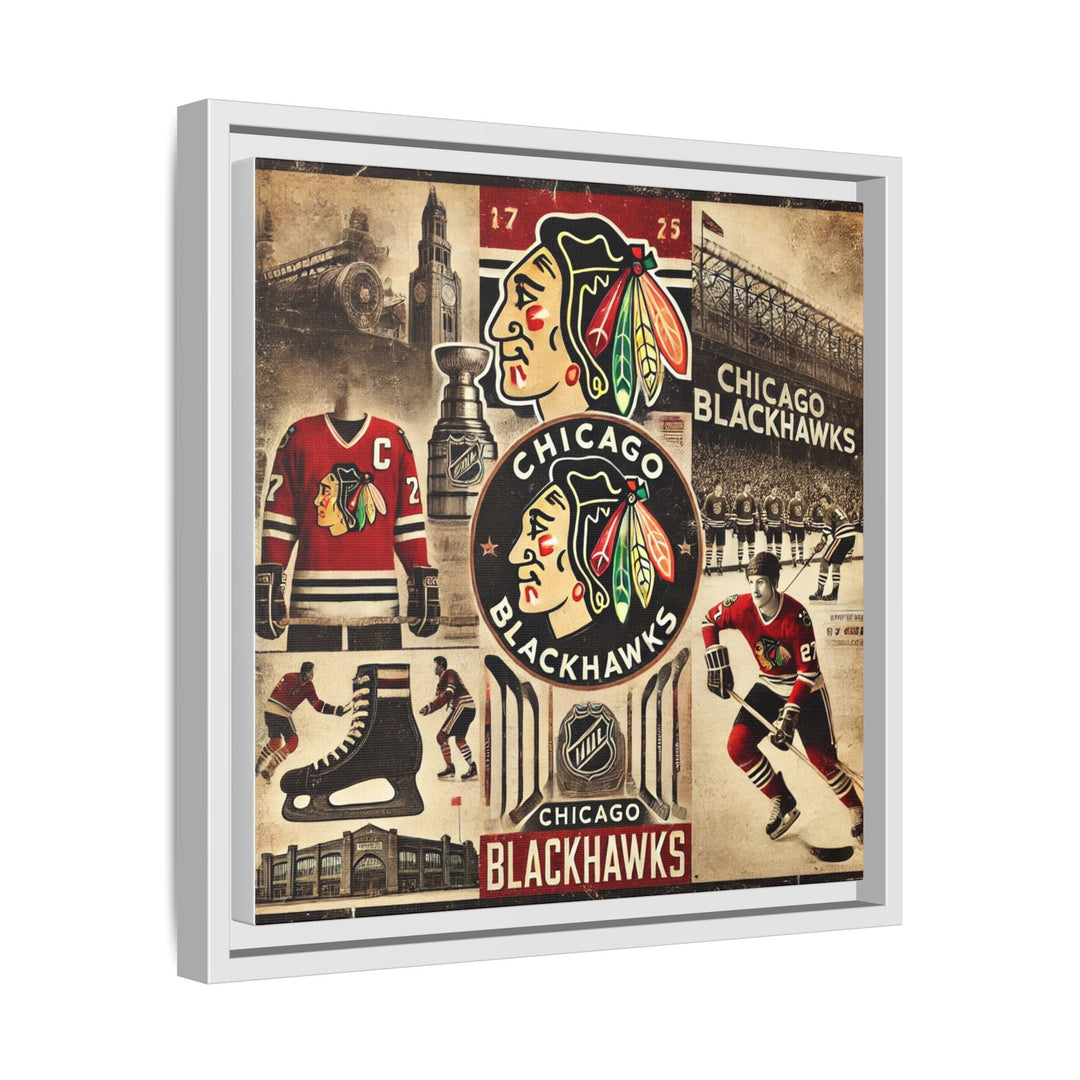 "Vintage Chicago Blackhawks"  - Matte Canvas, Framed