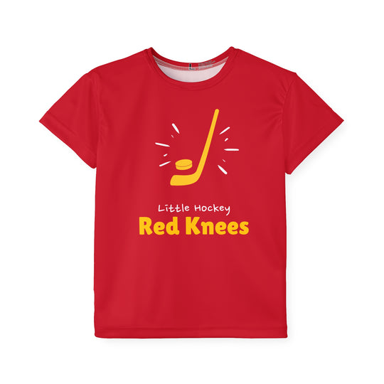 "Little Hockey Red Knees" - Kids Sports T-Shirt