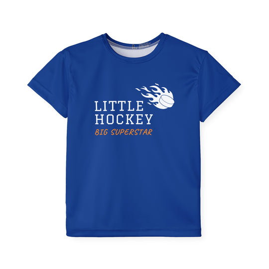 "Little Hockey Big Superstar" - Kids Sports T-Shirt