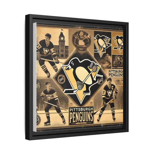 "Vintage Pittsburgh Penguins"  - Matte Canvas, Framed