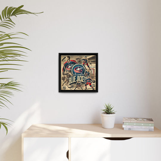 "Vintage Columbus Blue Jackets"  - Matte Canvas, Framed