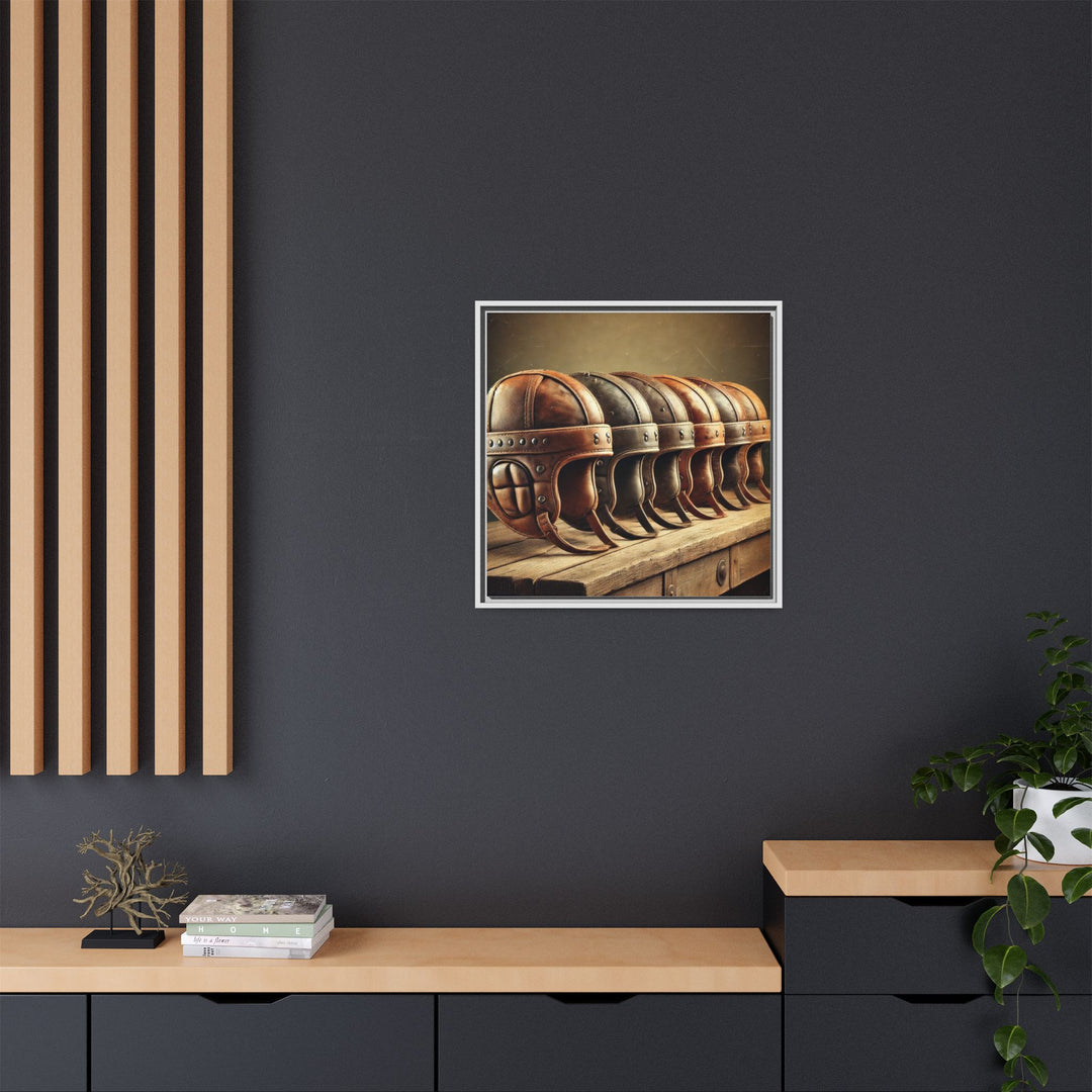 "Vintage Helmets  - Matte Canvas, Framed