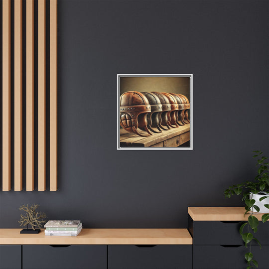 "Vintage Helmets  - Matte Canvas, Framed