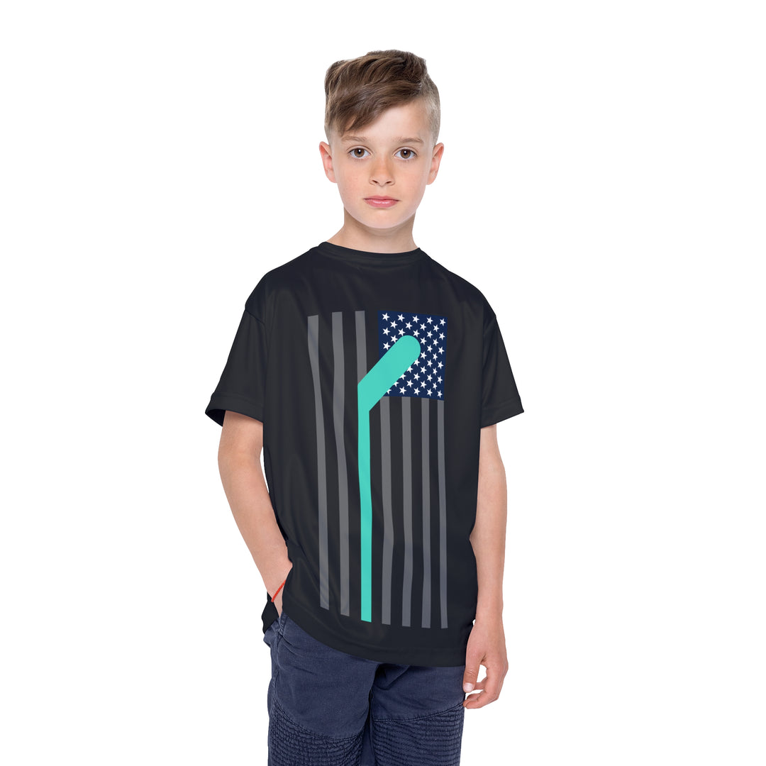 "Big Stick Over Flag" - Kids Sports T-Shirt