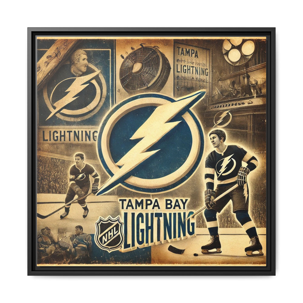 "Vintage Tampa Bay Lightning"  - Matte Canvas, Framed