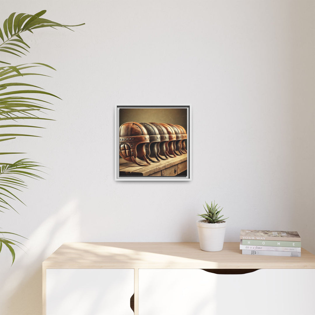 "Vintage Helmets  - Matte Canvas, Framed
