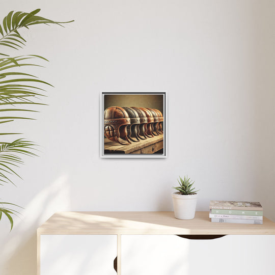 "Vintage Helmets  - Matte Canvas, Framed