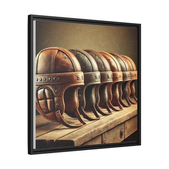 "Vintage Helmets  - Matte Canvas, Framed