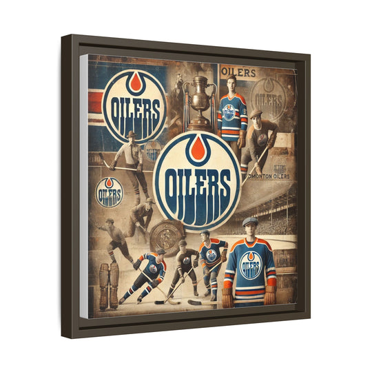 "Vintage Edmonton Oilers"  - Matte Canvas, Framed