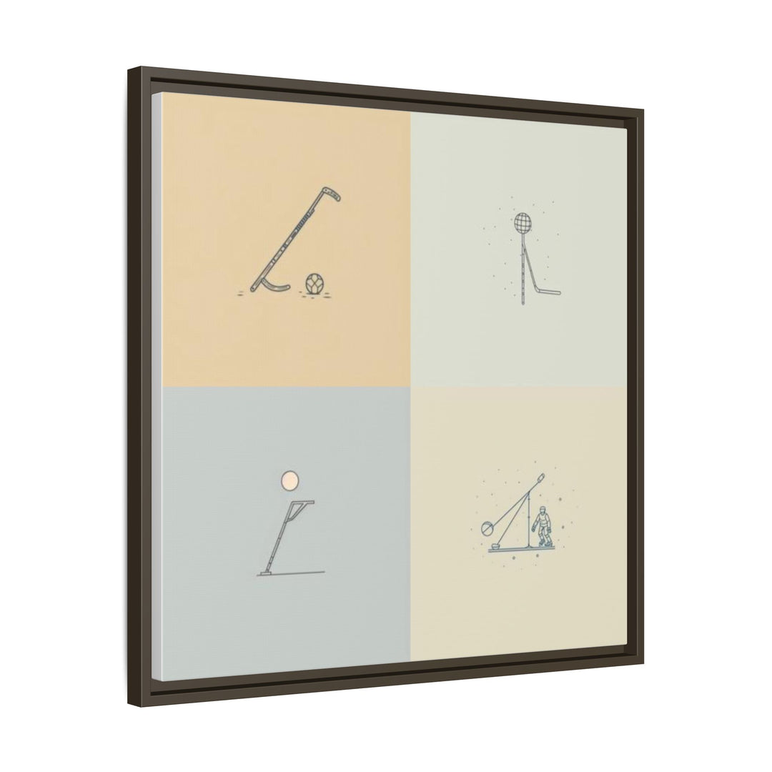 "Ball & Hockey"  - Matte Canvas, Framed