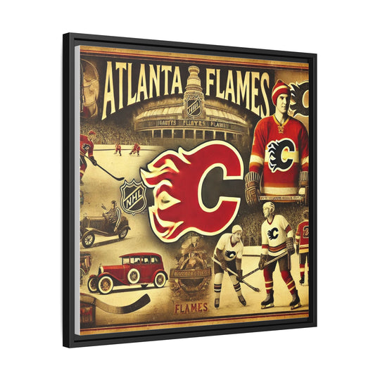 "Vintage Atlanta Flames"  - Matte Canvas, Framed