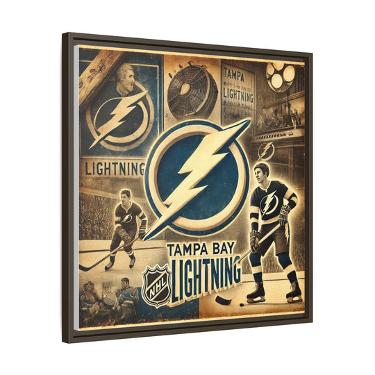 "Vintage Tampa Bay Lightning"  - Matte Canvas, Framed